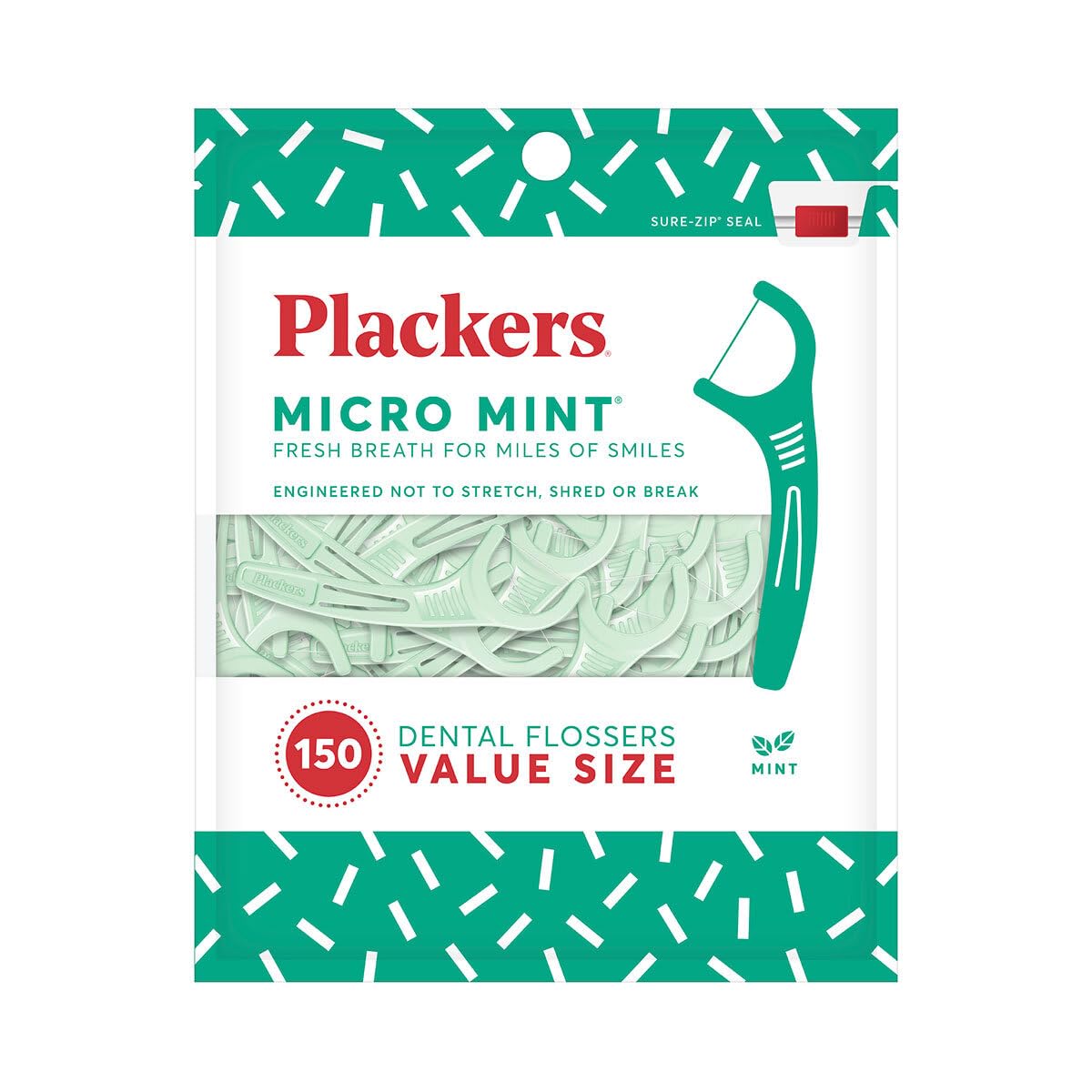 Plackers Micro Mint Floss Picks, 600 Count (4 x 150) - view 2