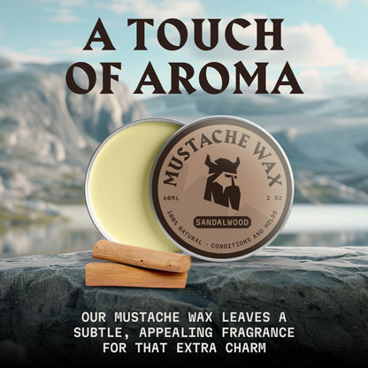 Striking Viking Moustache Wax Kit with Comb, Sandalwood, 2 oz - view 5