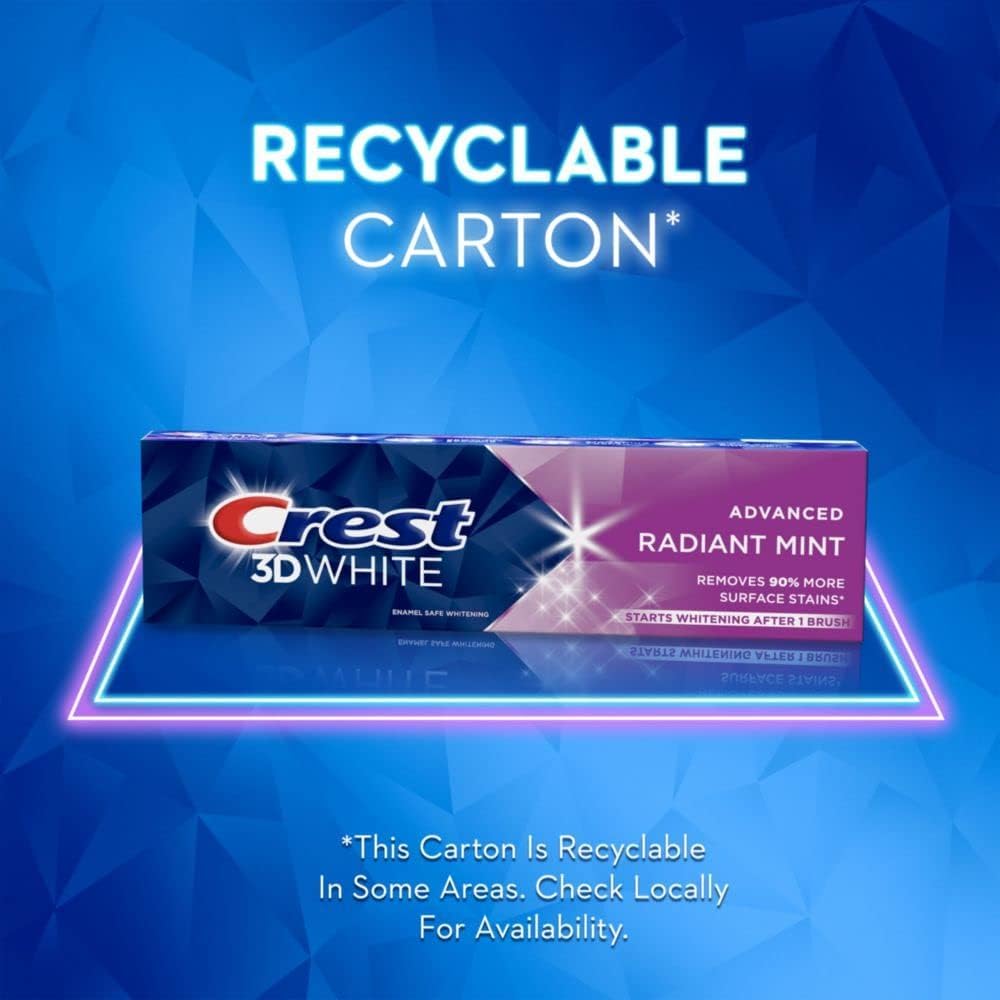 Crest 3D White Radiant Mint Whitening Toothpaste, Pack of 3 (323 g) - view 5