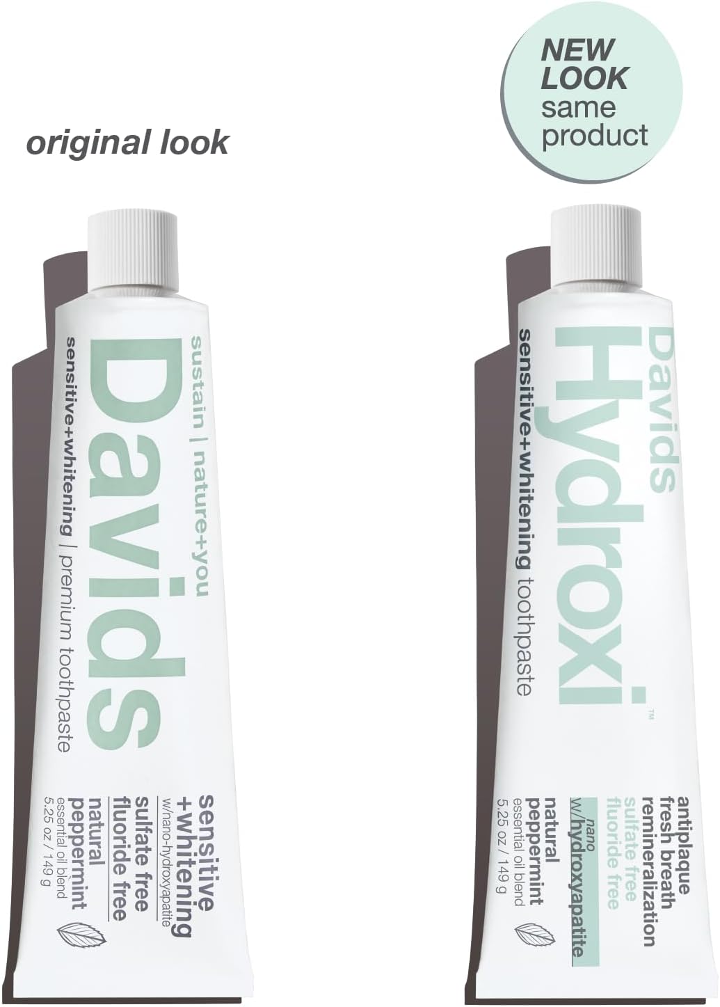 Davids Nano Hydroxyapatite Toothpaste Sensitive Whitening Peppermint 5.25 oz - view 2