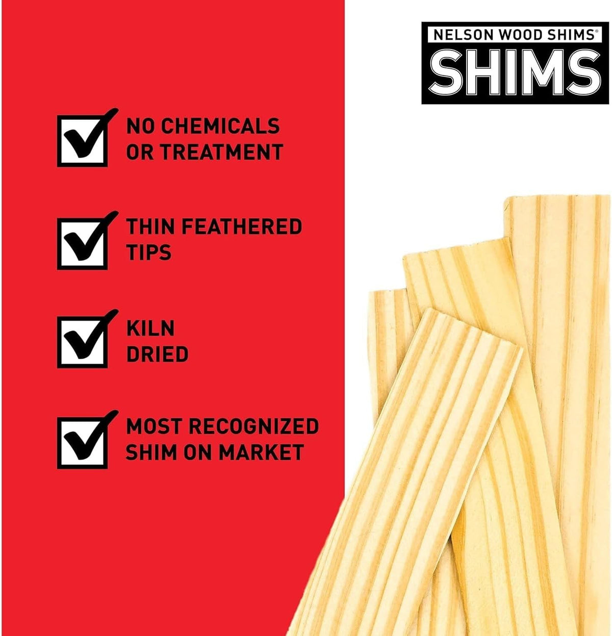Nelson Wood Shims 8 Inch, 24 Pack, Kiln Dried Wood - view 4