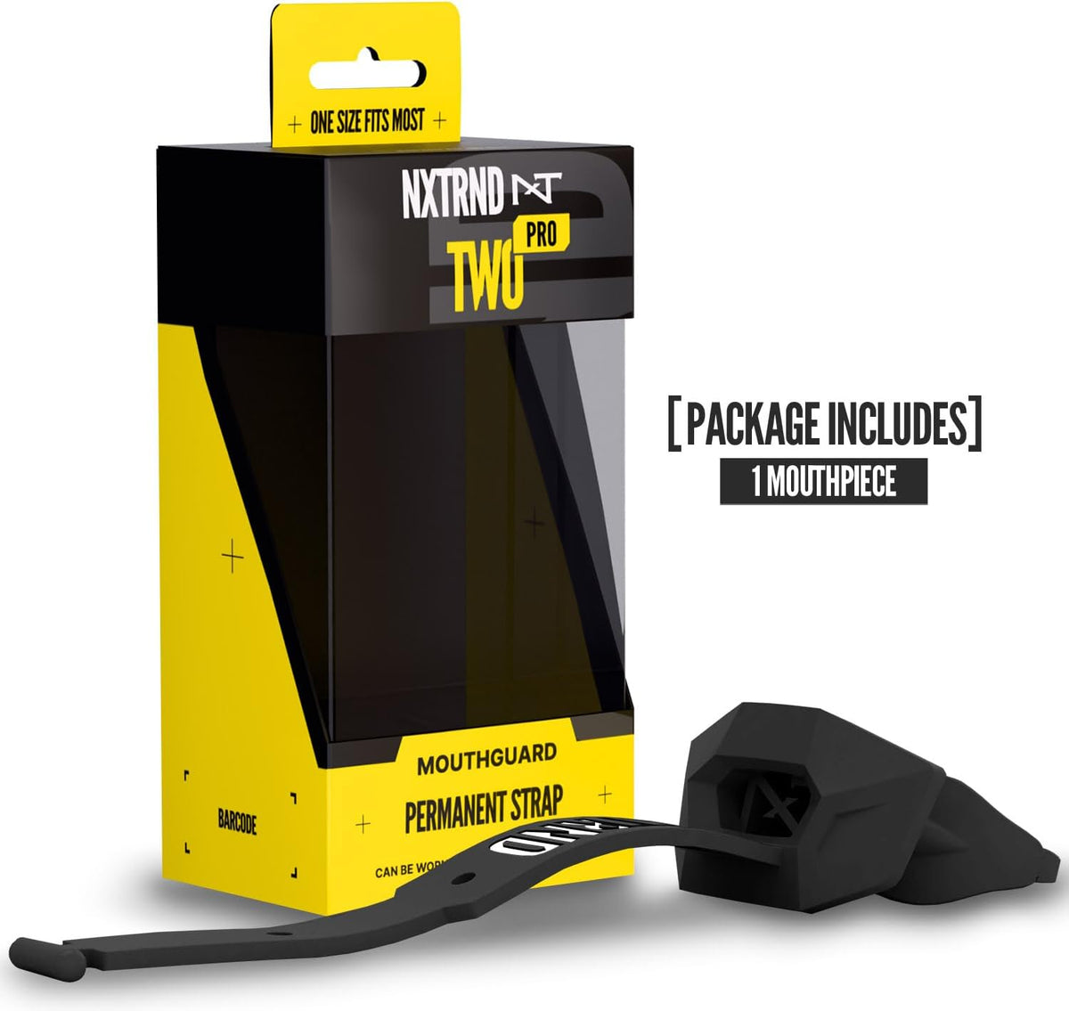 Nxtrnd Two Pro Football Mouth Guard with Strap, Black - view 4