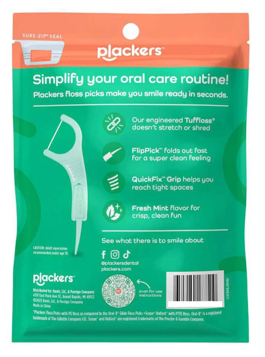 Plackers Micro Mint Dental Flossers, 90 Count (Pack of 3) - view 2