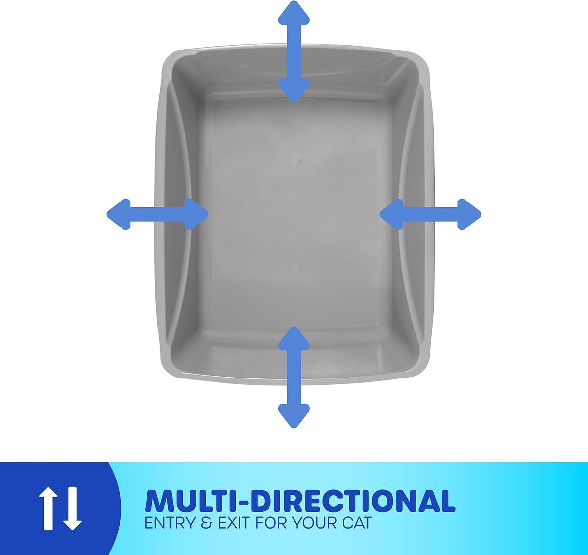 Petmate Basic Open Cat Litter Pan, Gray, Small - view 6