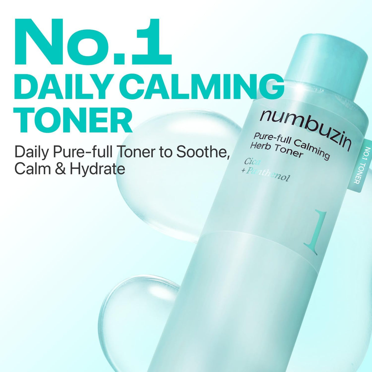 Numbuzin No.1 Pure-Full Calming Herb Toner 300 ml (10.1 fl oz) — alternate product view
