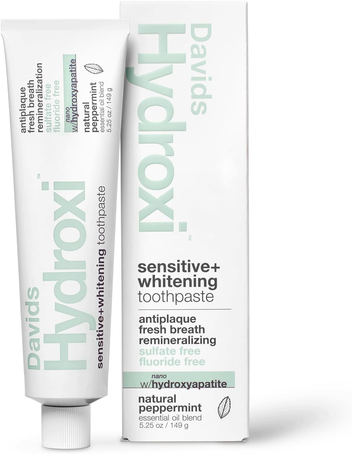 Davids Nano Hydroxyapatite Toothpaste Sensitive Whitening Peppermint 5.25 oz — product view
