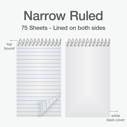 Oxford Spiral Memo Pads, 3 x 5 Inch, College Ruled, 75 Sheets, Pack of 5 - view 4