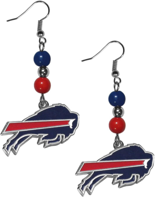 Siskiyou NFL Buffalo Bills Fan Bead Dangle Earrings, Blue