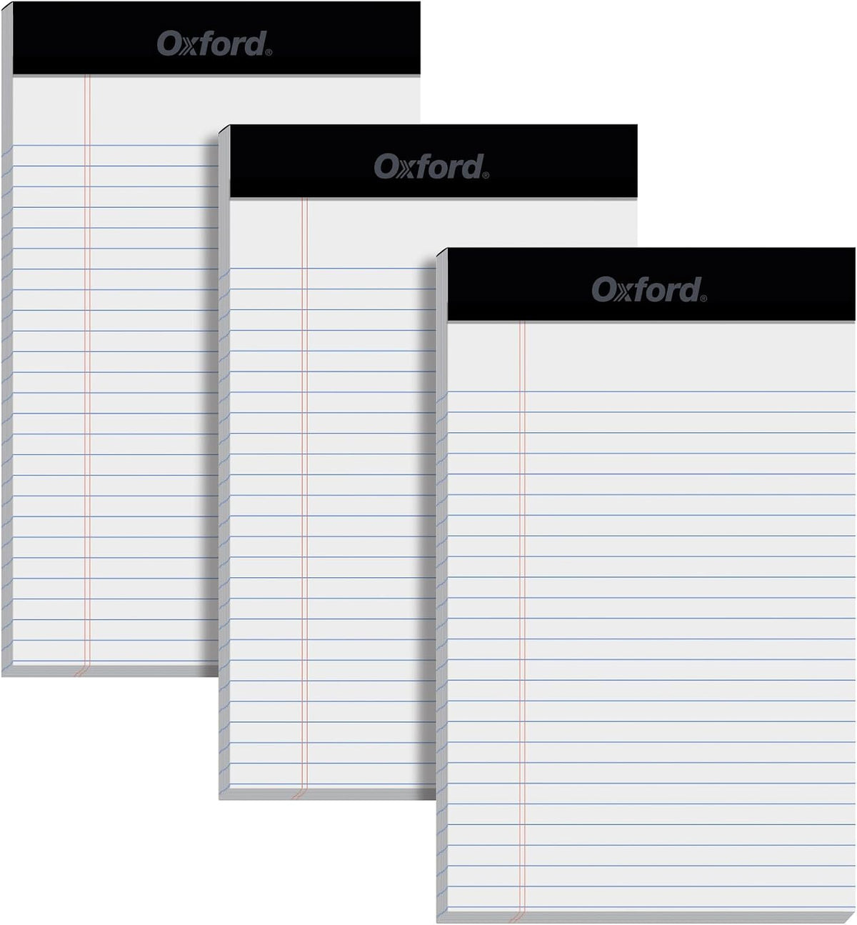 Oxford 5 x 8 Inch Legal Pads, Pack of 3, 50 Sheets Each — product view