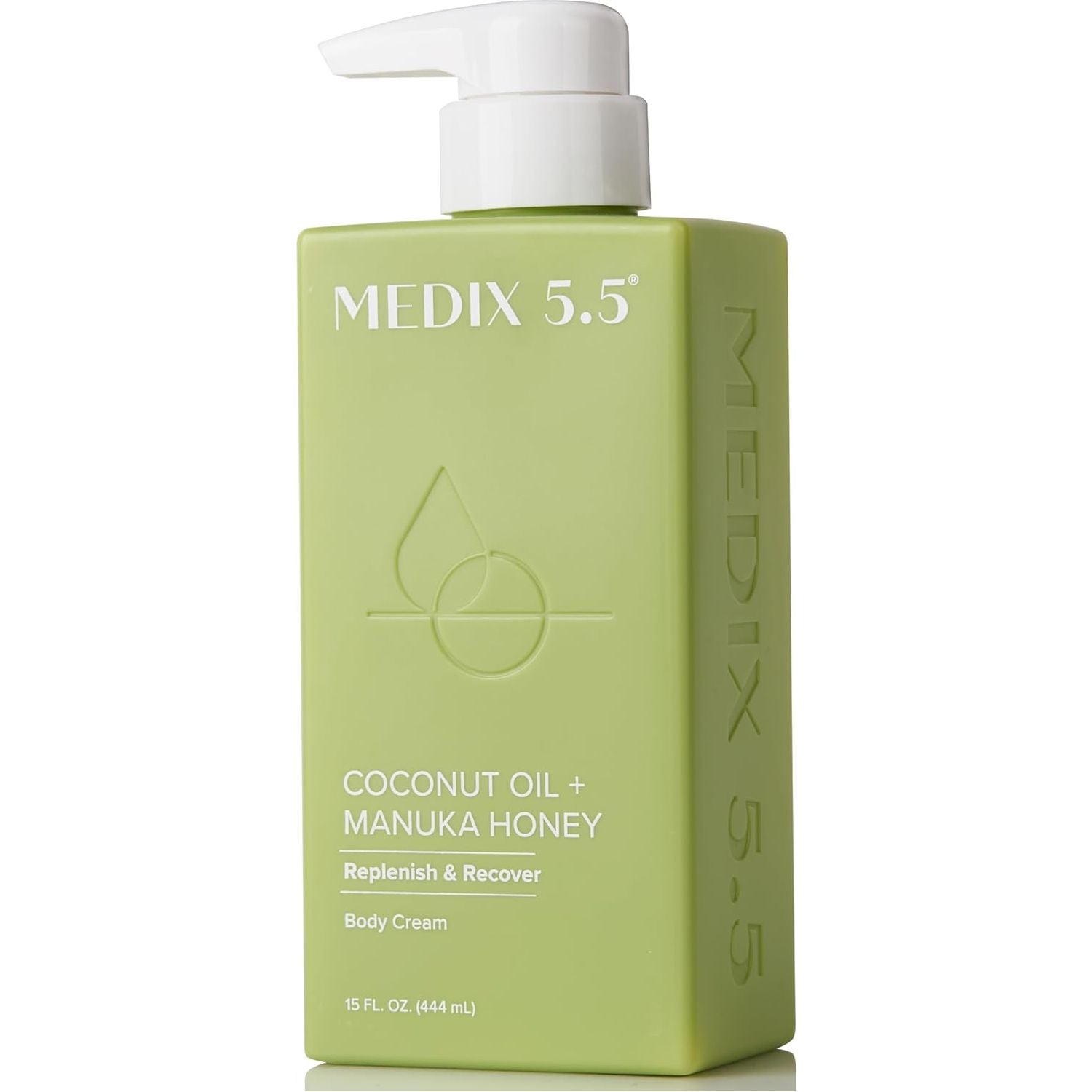 Medix 5.5 Coconut Oil Lotion Skin Care Body & Face Moisturizer Cream, W/Manuka Honey, Vitamin E, & Aloe Vera Helps Visually Repair Dry Skin, Scars, Stretch Marks, & Wrinkles, 444 Ml