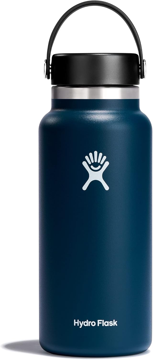 Hydro Flask Wide Mouth Insulated Bottle with Flex Cap, 32 oz, Indigo Blue — product view