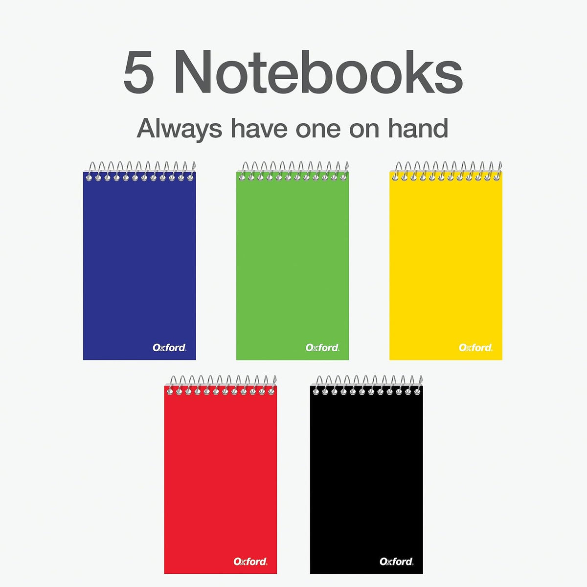 Oxford Spiral Memo Pads, 3 x 5 Inch, College Ruled, 75 Sheets, Pack of 5 - view 3