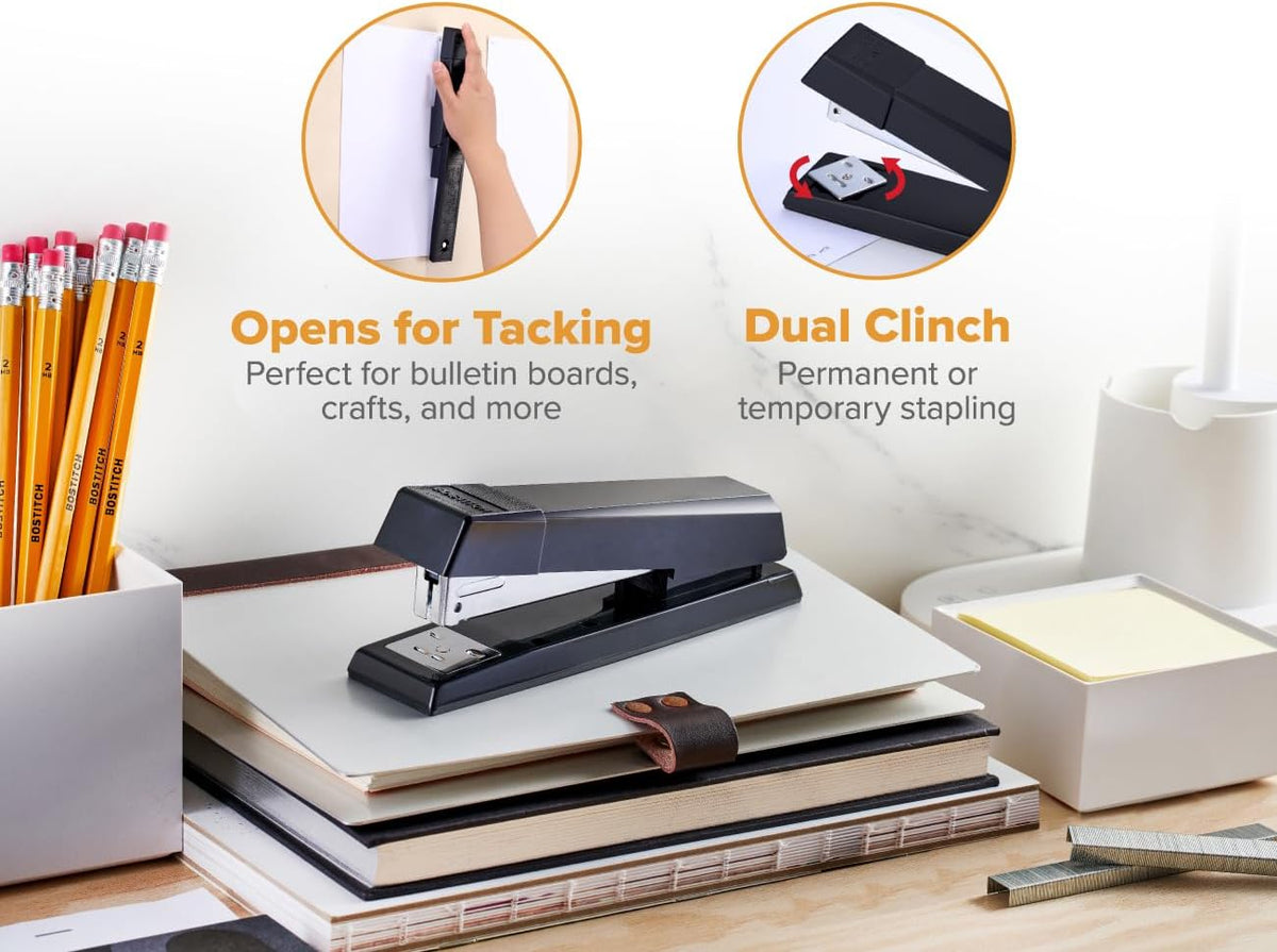 Bostitch No-Jam Premium Desktop Stapler, 25 Sheet, Black, with Staples — alternate product view