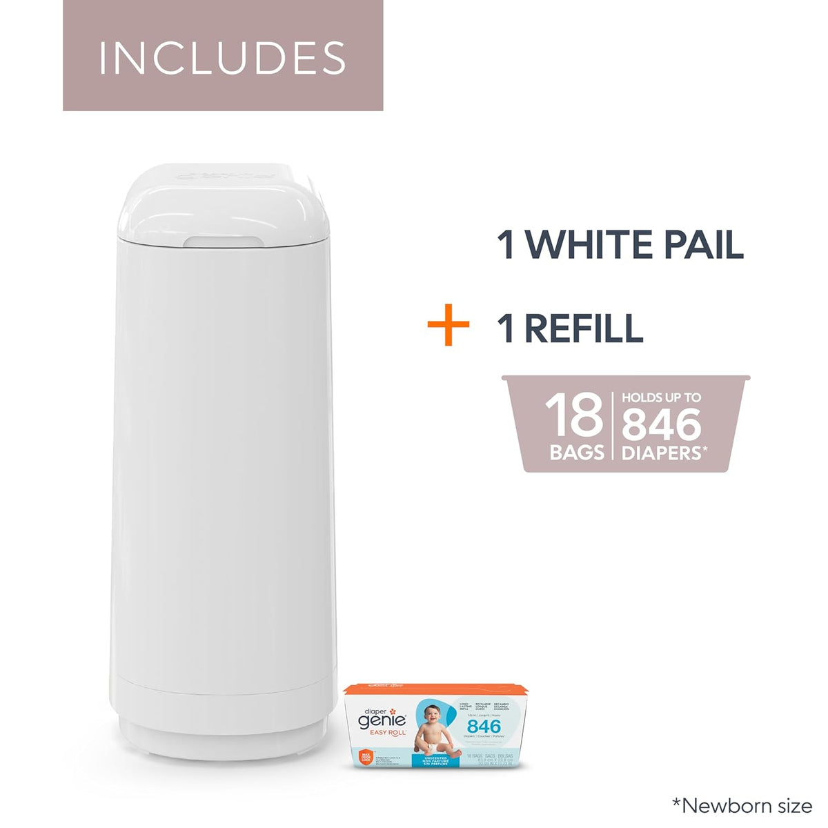 Diaper Genie Essence Nappy Pail with Easy Roll Refill (18 Bags) - view 2