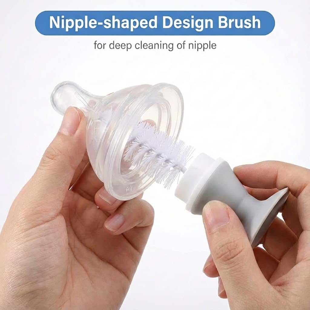 Ariseno 7-in-1 Baby Bottle Cleaning Brush Set, Grey - view 5