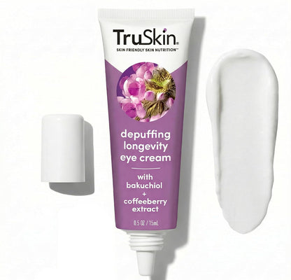TruSkin Caffeine Eye Cream with Bakuchiol, 15 ml (0.5 fl oz)