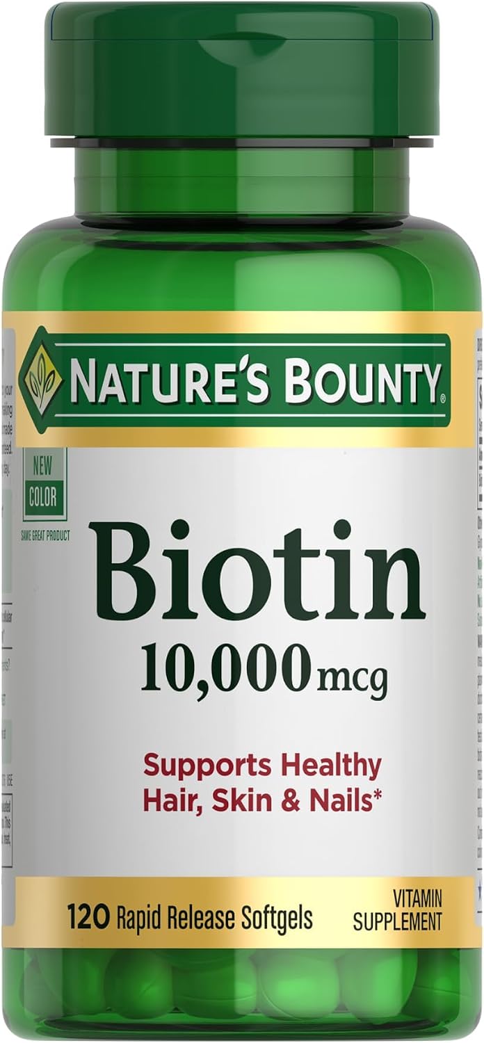 Nature's Bounty Biotin 10,000 mcg, 120 Rapid Release Softgels — product view