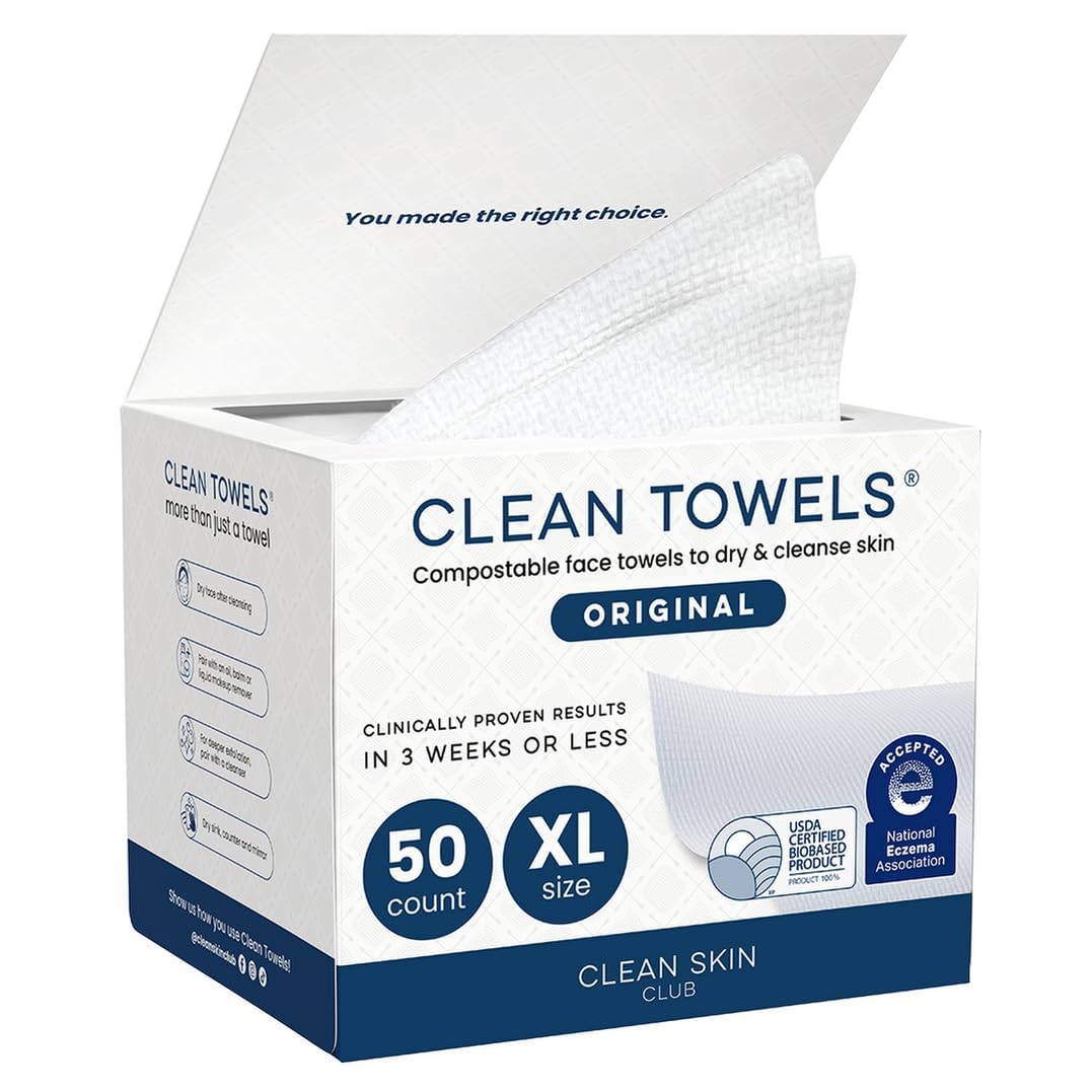 Clean Skin Club Clean Towels XL Disposable Face Towels, 50 Count — product view