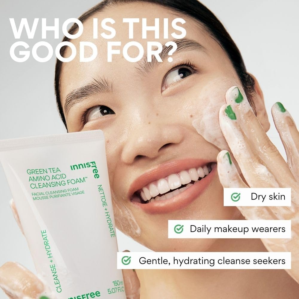innisfree Green Tea Amino Acid Cleansing Foam 150ml - view 5