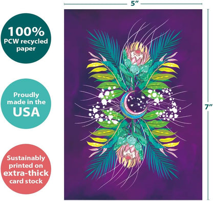 Tree-Free Greetings Blank Greeting Cards, Floral Moon, Pack of 2 - view 3