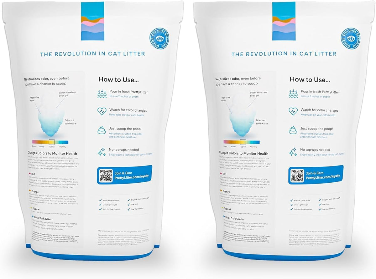 PrettyLitter Health Monitoring Cat Litter, Lotus Flower, 2 x 6 lb Bags - view 3