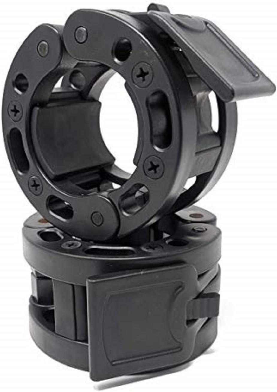 Clout Fitness Quick Release Olympic Barbell Collars, Pair, 2 Inch, Black — product view