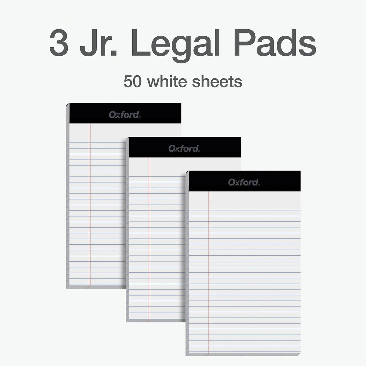 Oxford 5 x 8 Inch Legal Pads, Pack of 3, 50 Sheets Each - view 6