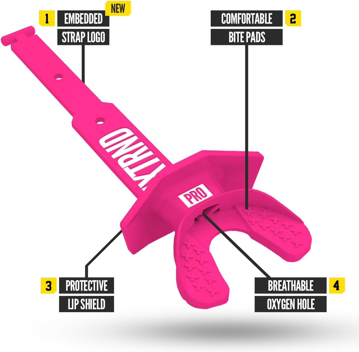 Nxtrnd Two Pro Football Mouth Guard with Strap, Pink - view 2