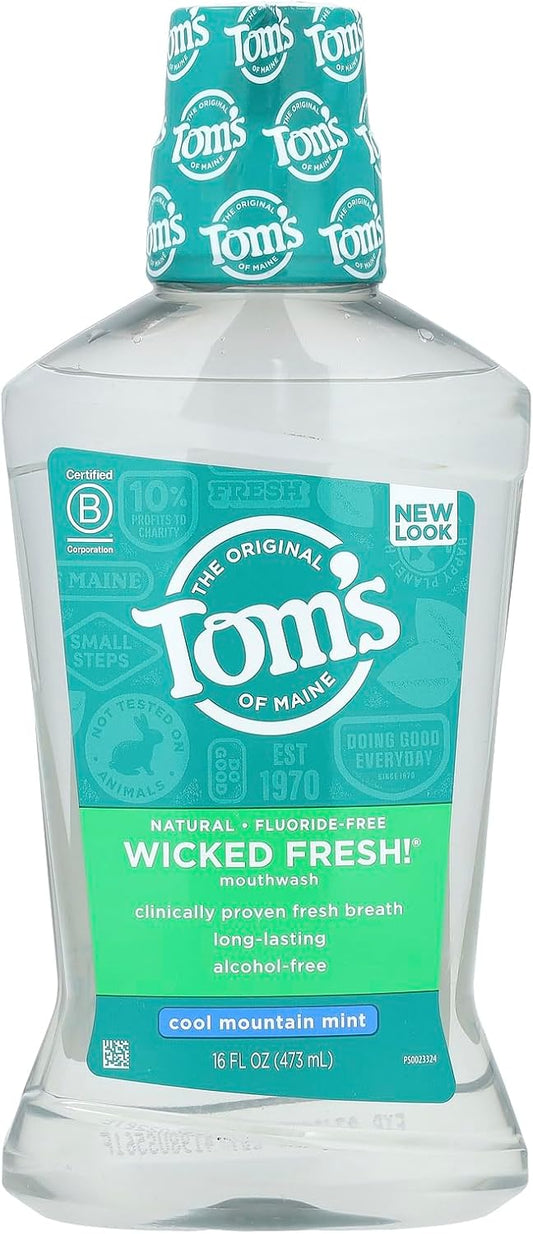 Tom's of Maine Wicked Fresh Mouthwash, Cool Mountain Mint, 16 fl oz