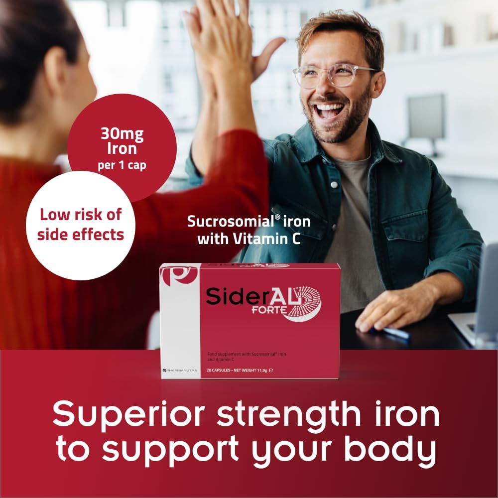 SiderAL Forte Iron Supplement with Vitamin C 30 mg Sucrosomial Iron 20 Count — alternate product view