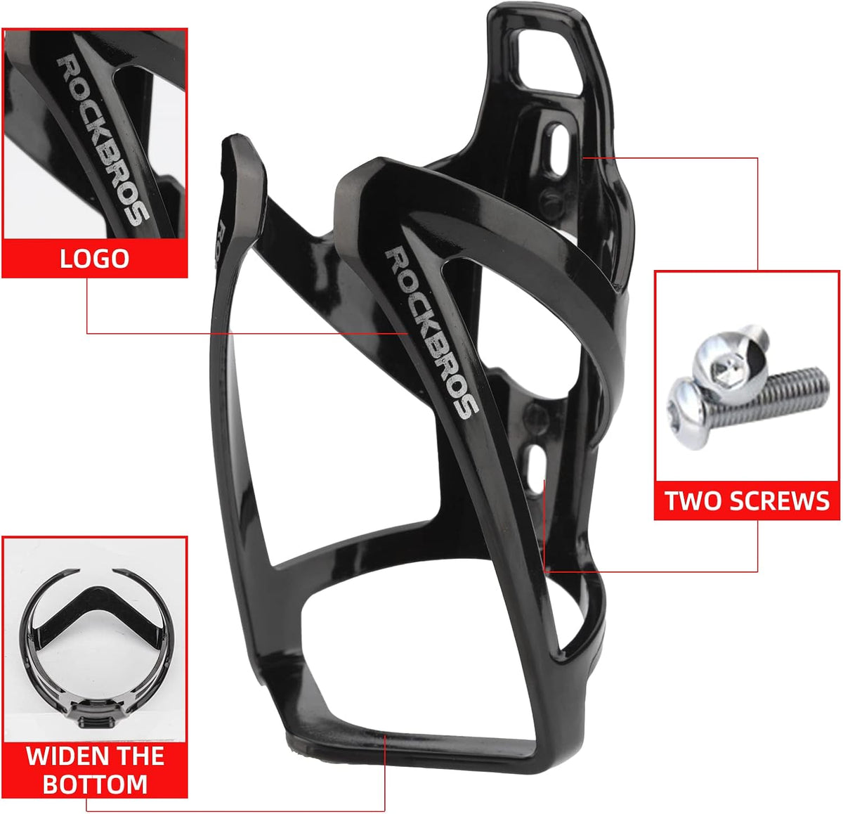 Rockbros Ultralight Bike Water Bottle Cage with Screws and Allen Key - view 5