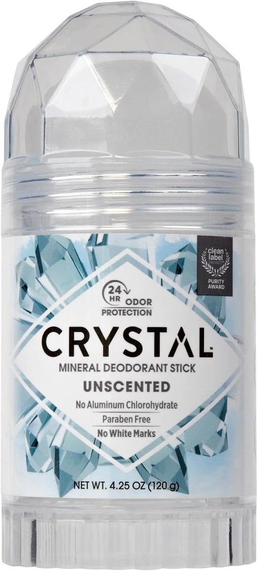 Crystal Mineral Deodorant Stick, Unscented, 4.25 oz