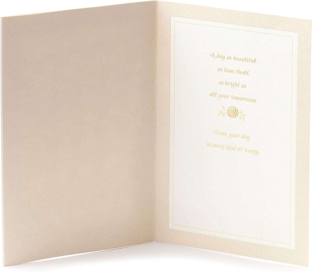 Hallmark Wedding Card (Mr. & Mrs.) with Gold Floral Cover - view 3