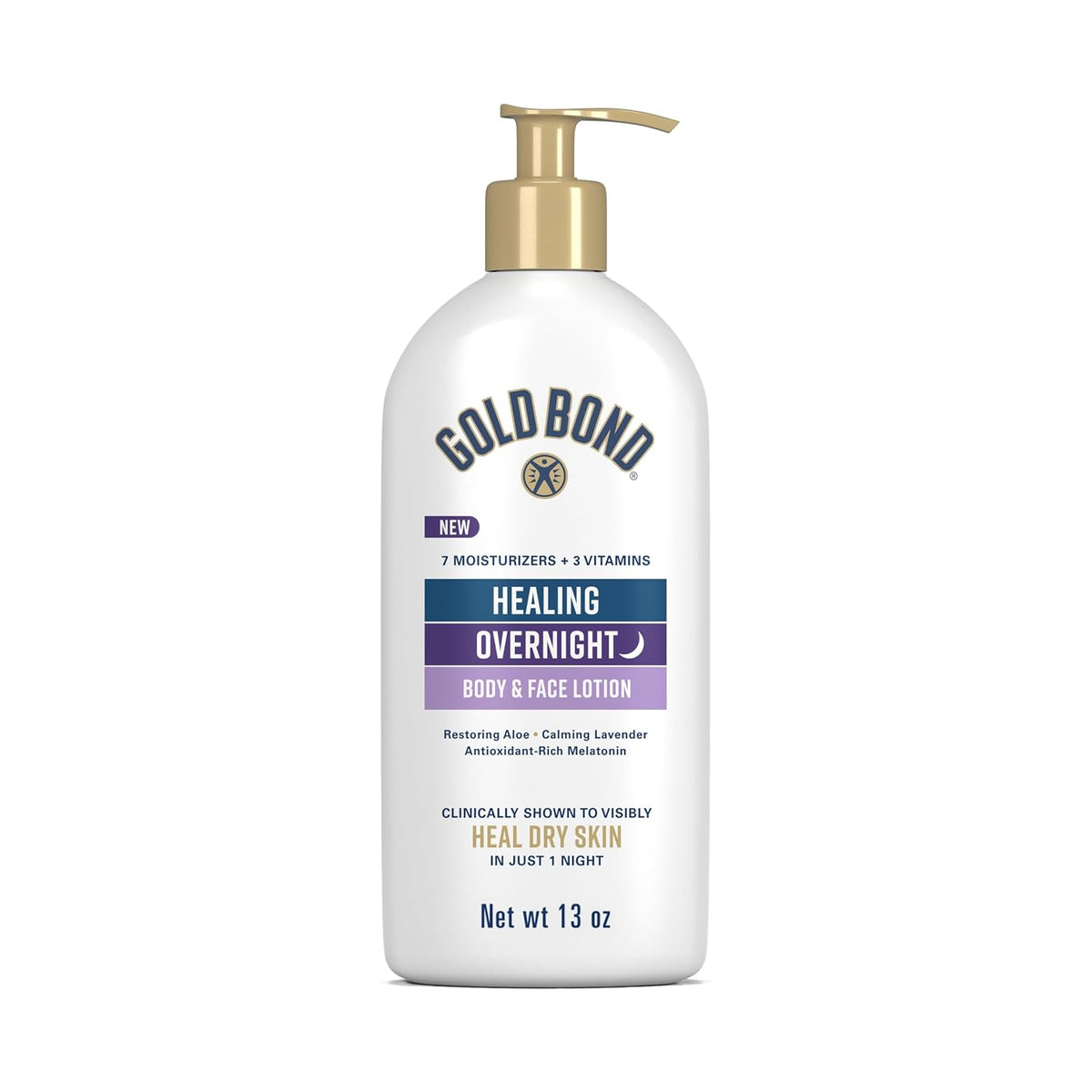 Gold Bond Healing Overnight Body & Face Lotion, Lavender Scent, 369 g (13 oz) — product view