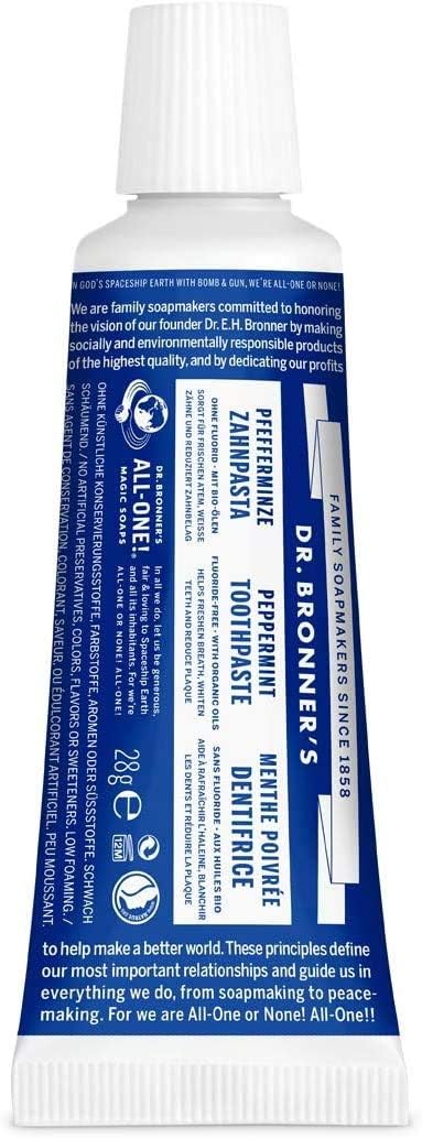 Dr. Bronner's Peppermint Toothpaste 5 oz, Pack of 2