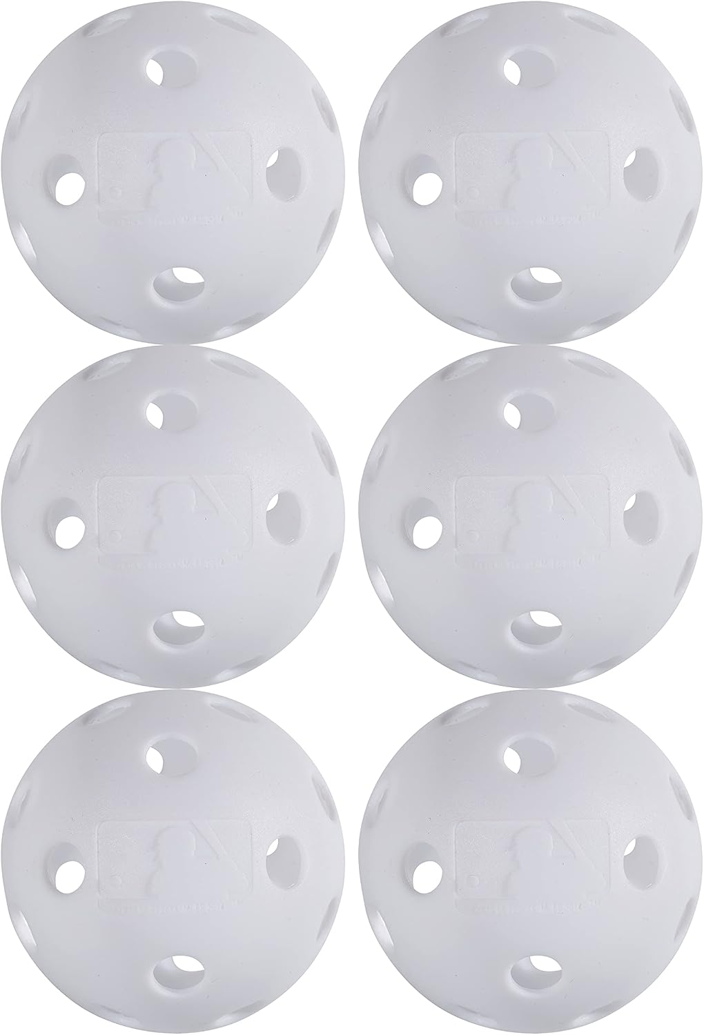 Franklin Sports Plastic Practice Baseballs, 6 Pack, White