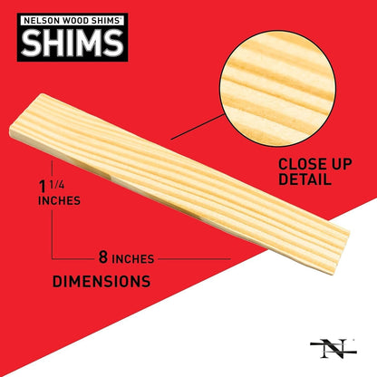 Nelson Wood Shims 8 Inch, 24 Pack, Kiln Dried Wood
