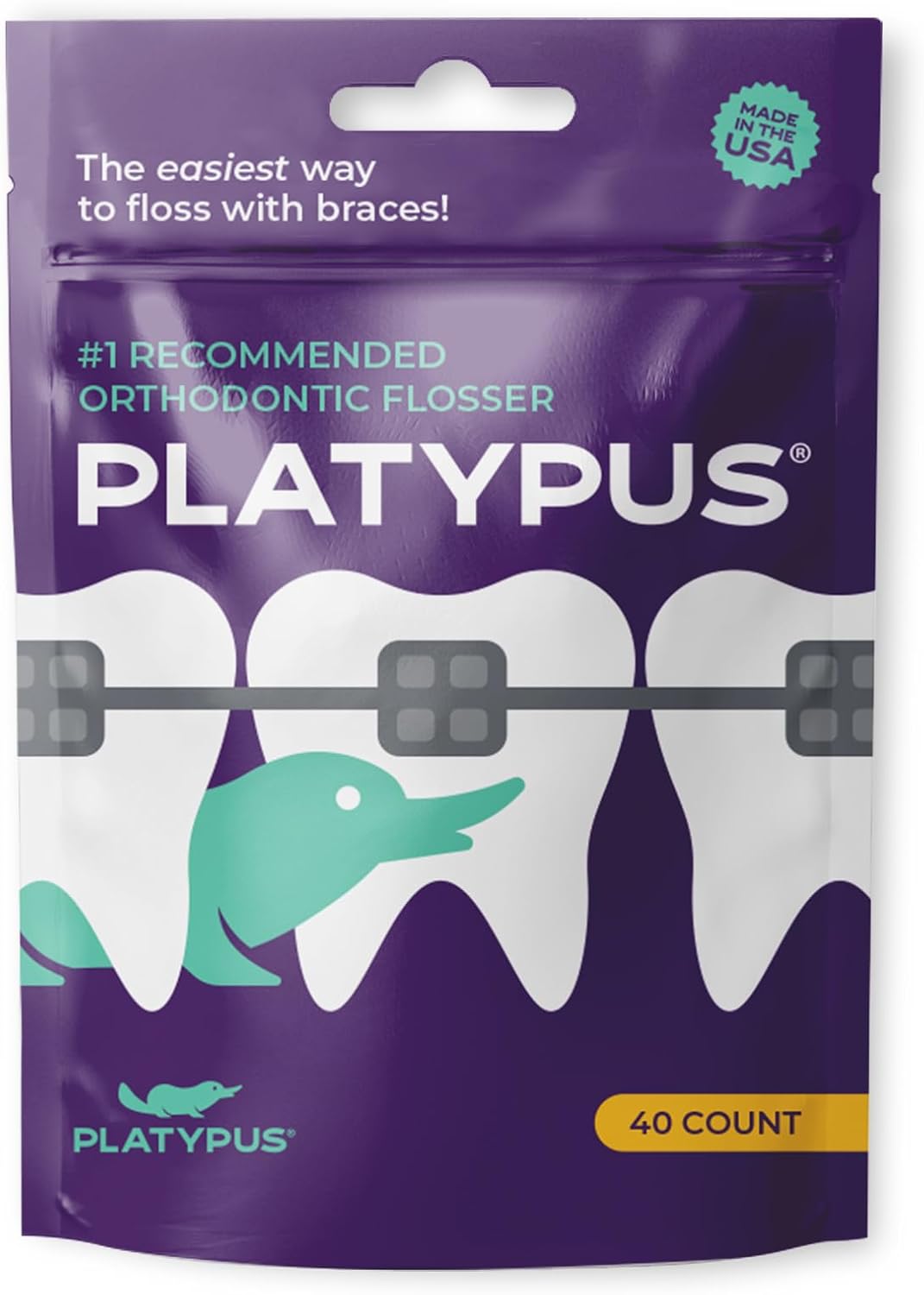 Platypus Orthodontic Flossers for Braces, 40 Count — product view