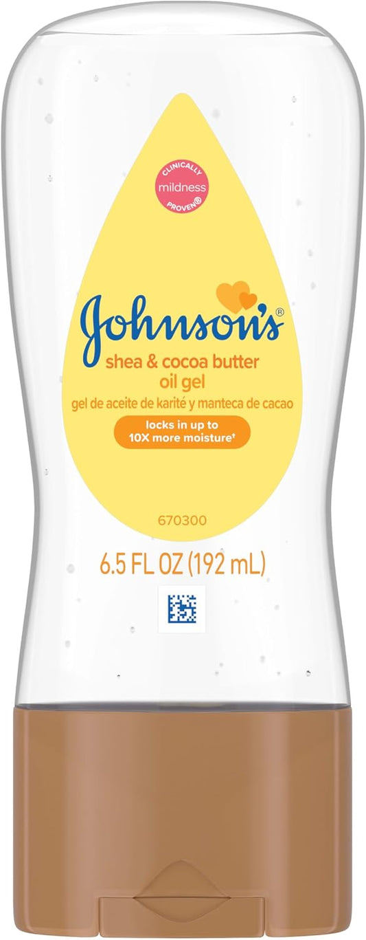 Johnson's Baby Oil Gel Enriched with Shea and Cocoa Butter, 6.5 fl oz