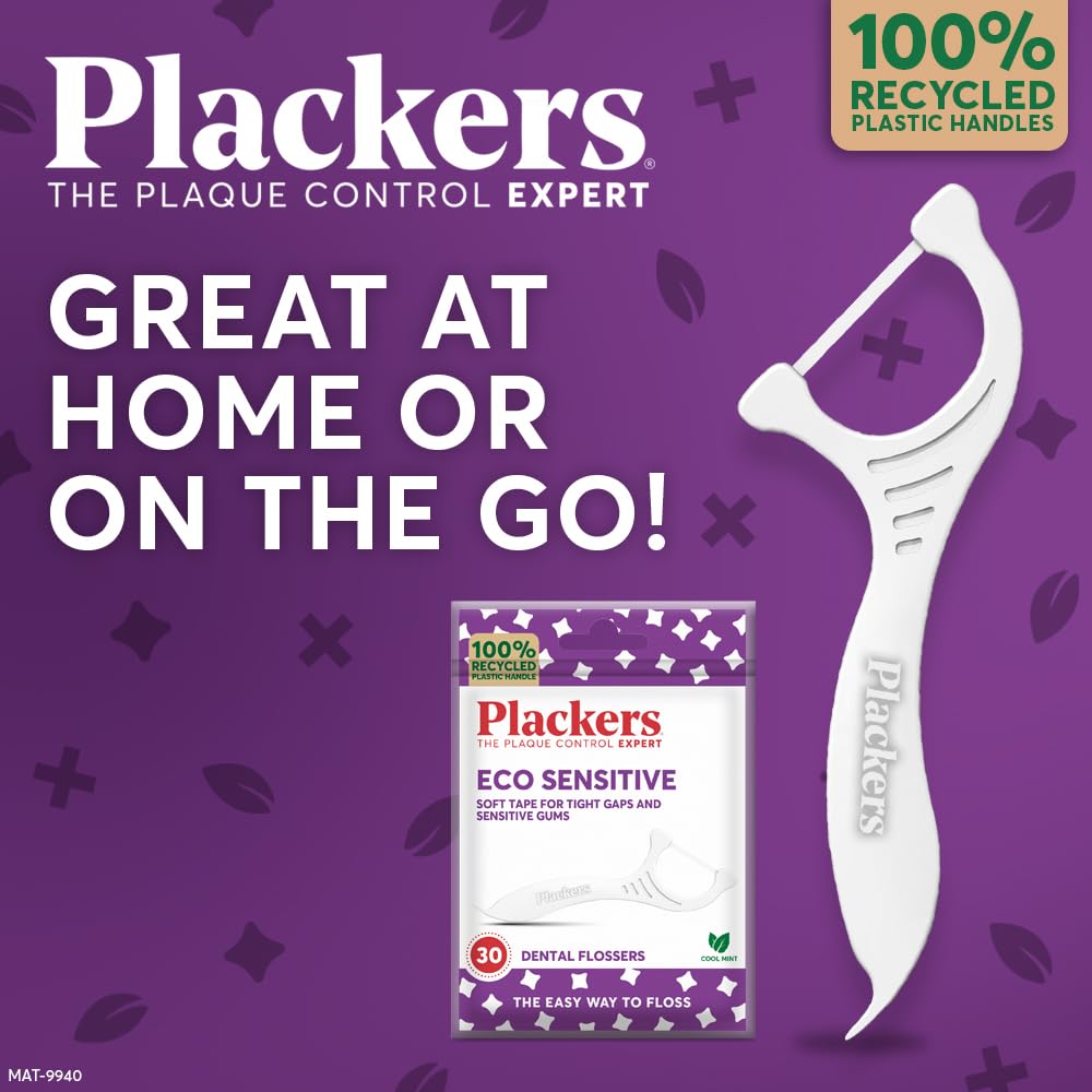 Plackers Eco Sensitive Floss Picks, Cool Mint, 30 Count - view 3