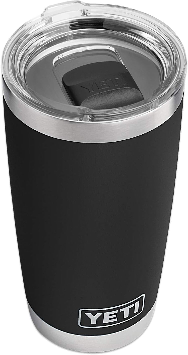 YETI Rambler 20 oz Tumbler, Stainless Steel, MagSlider Lid, Black - view 3