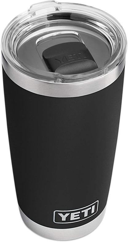 YETI Rambler 20 oz Tumbler, Stainless Steel, MagSlider Lid, Black - view 3