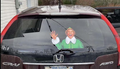 WiperTags Jolly Elf Waving Arm Wiper Blade Decal, Christmas - view 2