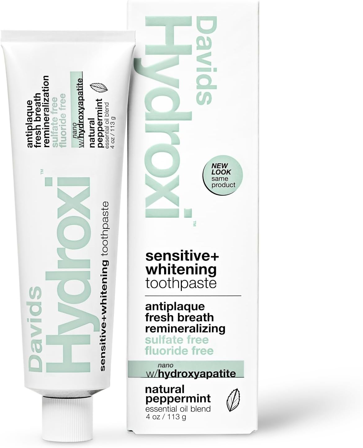 Davids Nano Hydroxyapatite Toothpaste, Sensitive + Whitening, Peppermint 4 oz