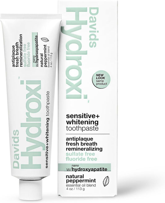 Davids Nano Hydroxyapatite Toothpaste Sensitive + Whitening, Peppermint, 4 oz