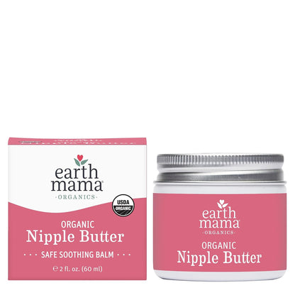 Earth Mama Organic Nipple Butter, Lanolin-Free Cream, 2 fl oz (60 ml)