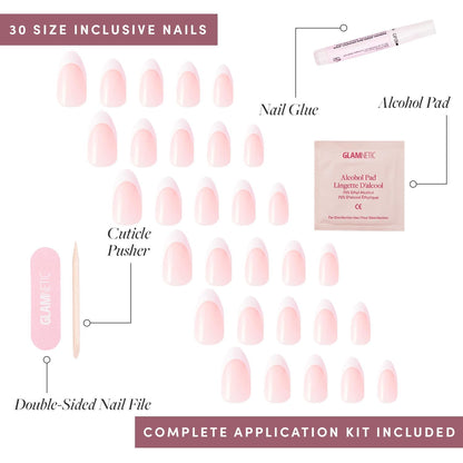 Glamnetic Press On Nails Short Almond Glossy, 24 Nail Kit - view 6