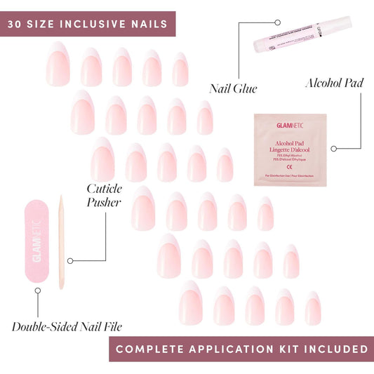 Glamnetic Press On Nails Short Almond Glossy, 24 Nail Kit - view 6