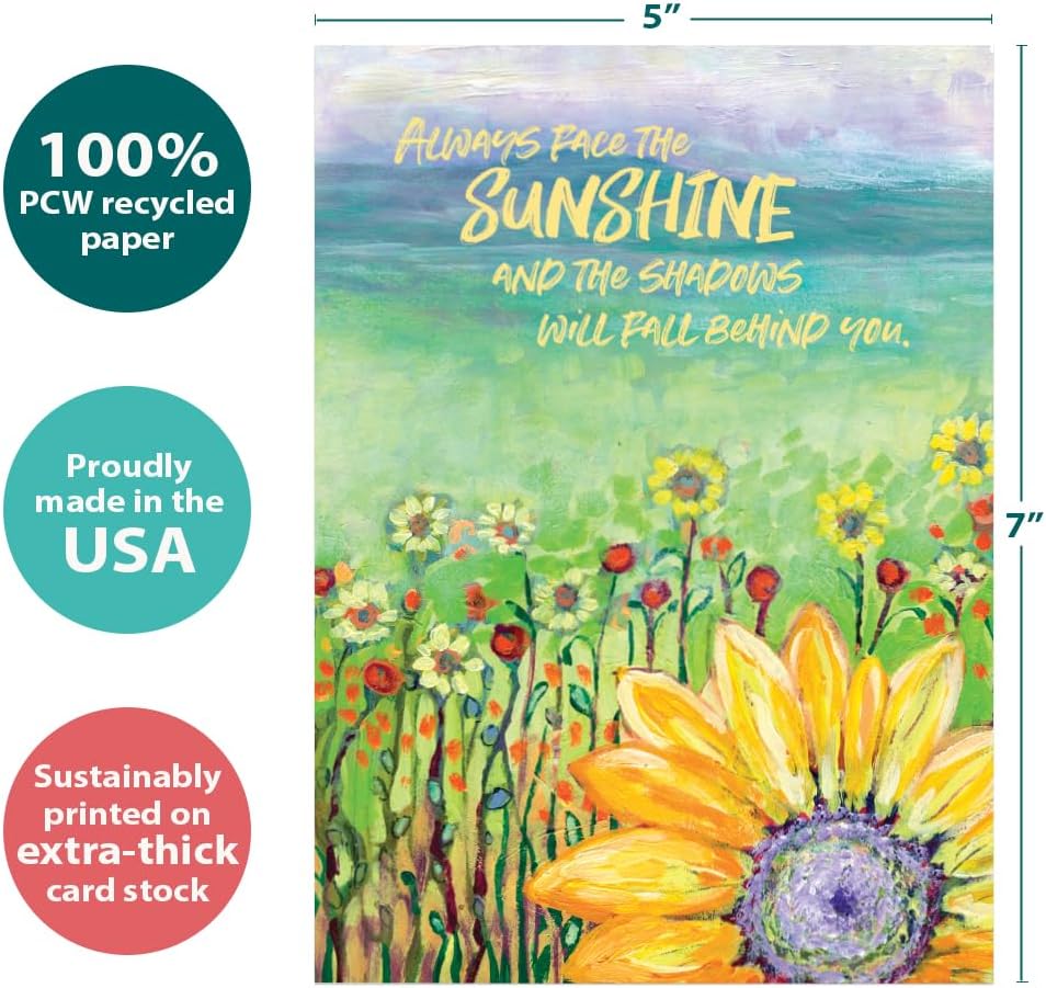 Tree-Free Greetings Birthday Card 5 x 7 Inch, Delight Sunflower - view 3