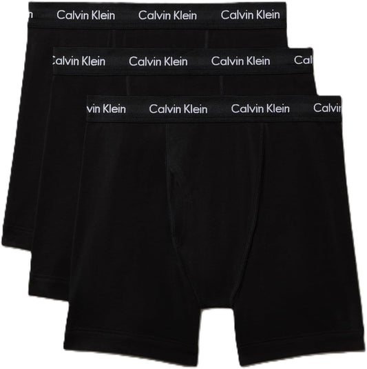 Calvin Klein Men's Cotton Stretch Boxer Briefs, Black, Medium - 3 Pack